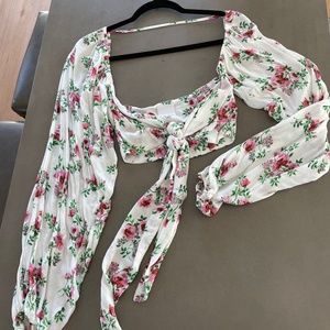 Tie in the front floral top
